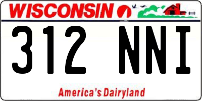 WI license plate 312NNI