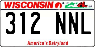 WI license plate 312NNL