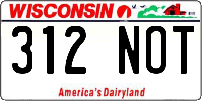 WI license plate 312NOT