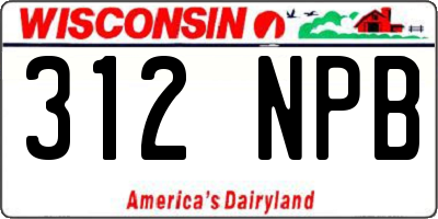 WI license plate 312NPB
