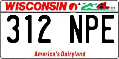 WI license plate 312NPE