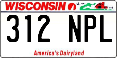 WI license plate 312NPL