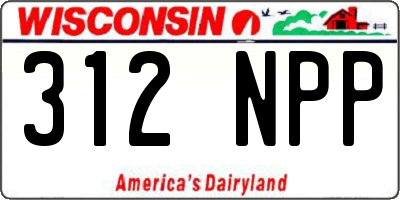 WI license plate 312NPP