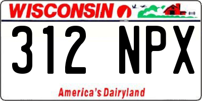 WI license plate 312NPX