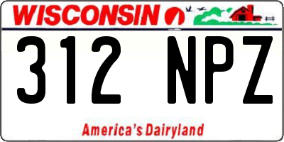 WI license plate 312NPZ