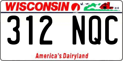 WI license plate 312NQC