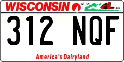 WI license plate 312NQF