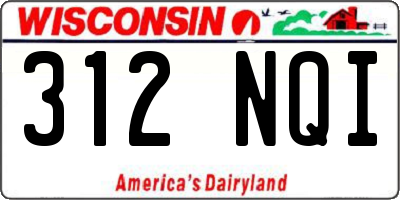 WI license plate 312NQI