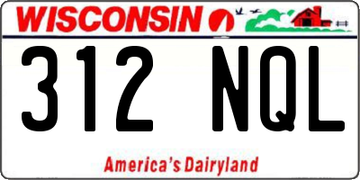 WI license plate 312NQL