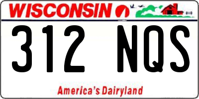 WI license plate 312NQS