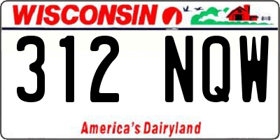 WI license plate 312NQW
