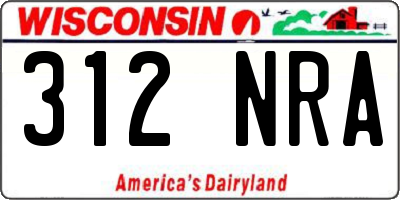 WI license plate 312NRA
