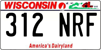 WI license plate 312NRF