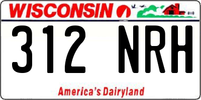 WI license plate 312NRH