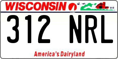 WI license plate 312NRL