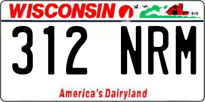 WI license plate 312NRM