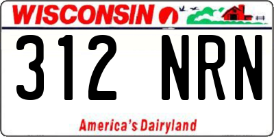 WI license plate 312NRN
