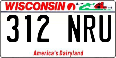 WI license plate 312NRU