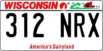 WI license plate 312NRX
