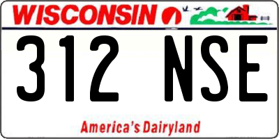WI license plate 312NSE