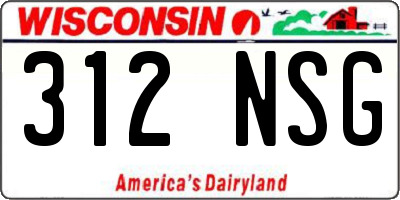 WI license plate 312NSG