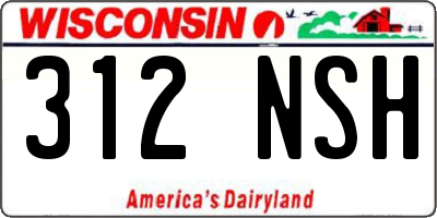 WI license plate 312NSH