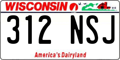 WI license plate 312NSJ