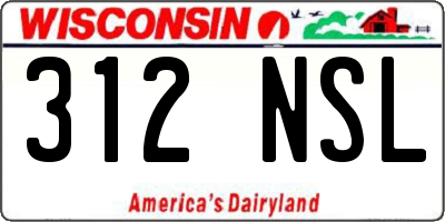 WI license plate 312NSL
