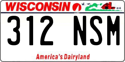 WI license plate 312NSM