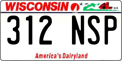 WI license plate 312NSP