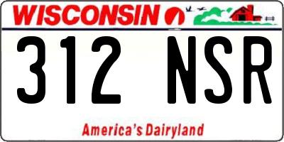 WI license plate 312NSR