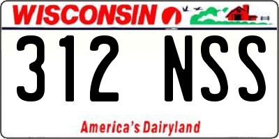 WI license plate 312NSS