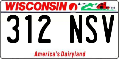 WI license plate 312NSV