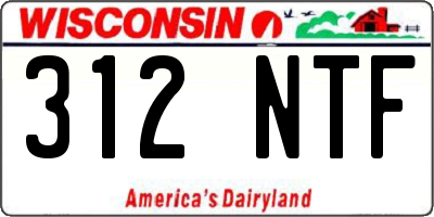 WI license plate 312NTF