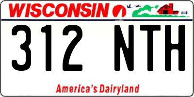 WI license plate 312NTH