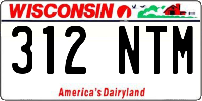 WI license plate 312NTM