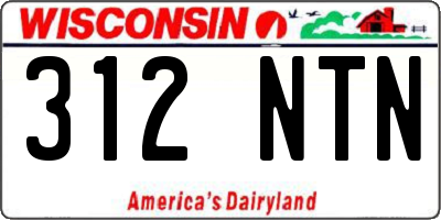 WI license plate 312NTN