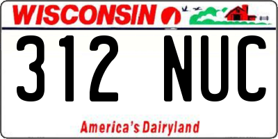 WI license plate 312NUC