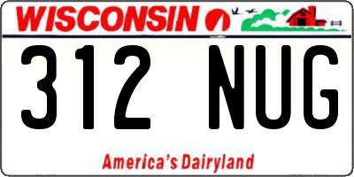 WI license plate 312NUG