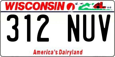 WI license plate 312NUV