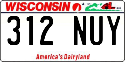 WI license plate 312NUY
