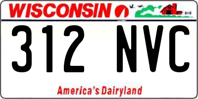 WI license plate 312NVC