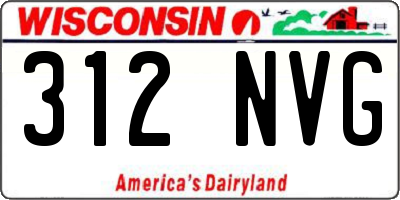 WI license plate 312NVG
