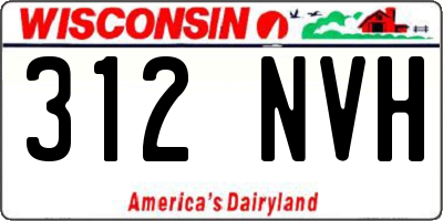 WI license plate 312NVH