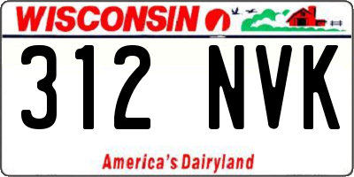 WI license plate 312NVK