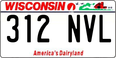 WI license plate 312NVL