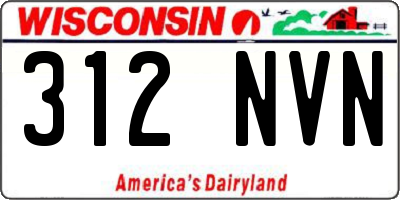 WI license plate 312NVN