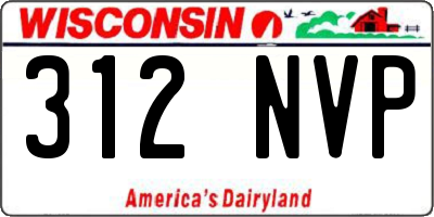 WI license plate 312NVP
