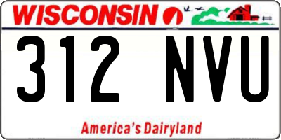 WI license plate 312NVU