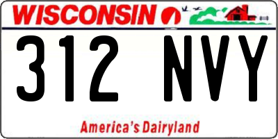 WI license plate 312NVY